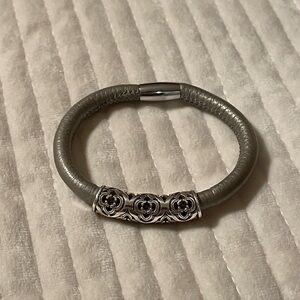 Brighton Taupe Leather Bracelet with Toledo long Bead